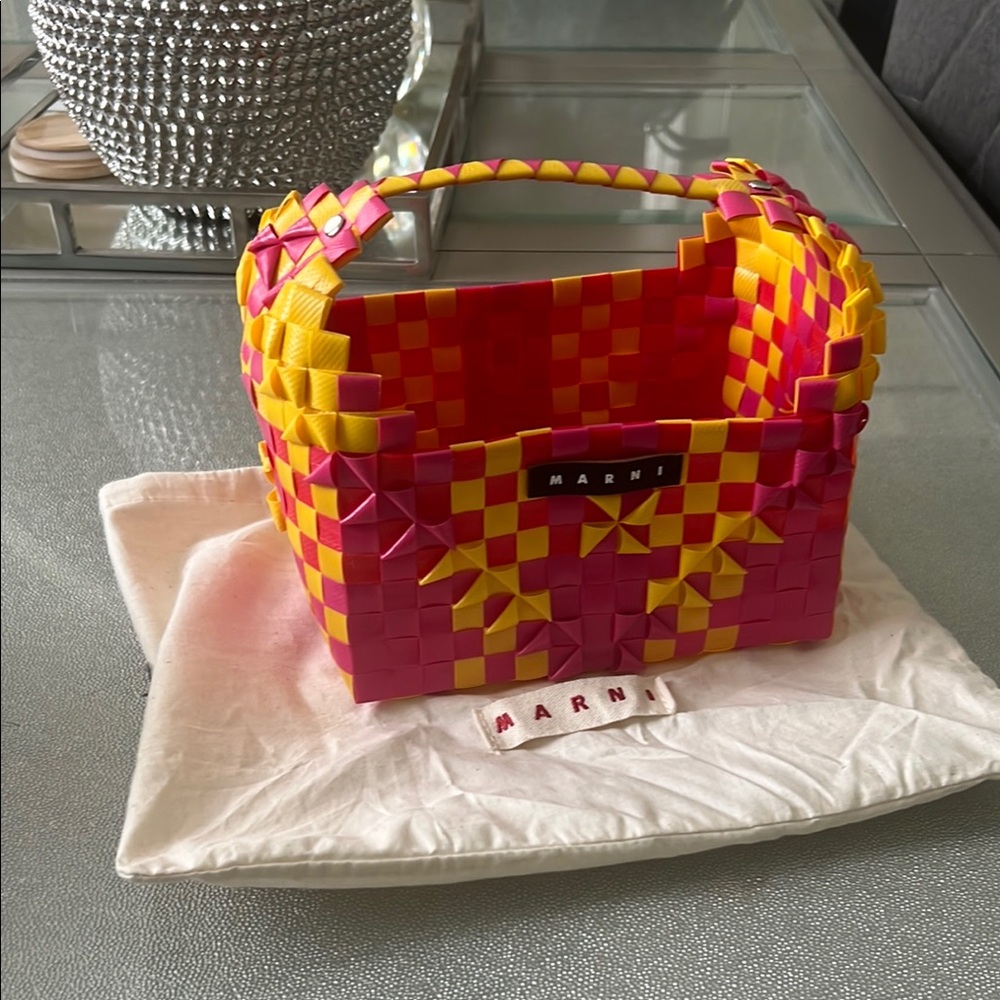 Marni Pink and Yellow Woven Women's Bag